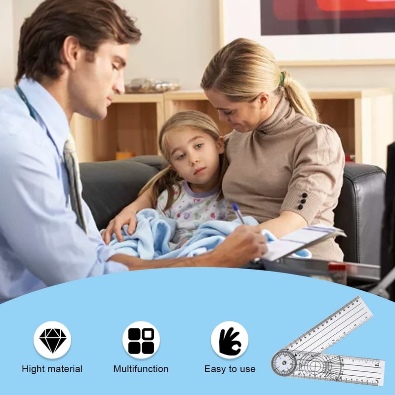 YongXiangPeng Medical Protractor,8.5in Goniometer Plastic Ruler,Professional 360 Degree Multi-ruler GoniometerAngle