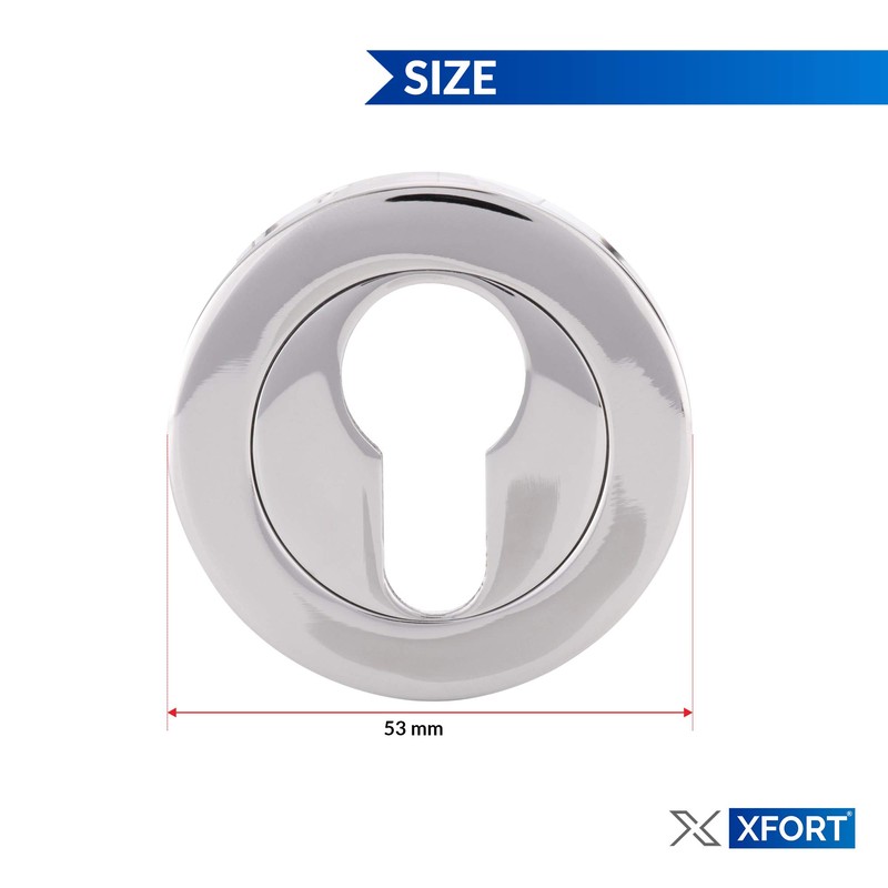 XFORT® 2 Pack Euro Escutcheons Polished Chrome, Escutcheon Keyhole Cover,
