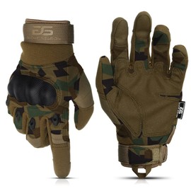 Glove Station - Tactical Shooting Hard Knuckle Gloves for Men and Woman with Touchscreen Fingers - Durable and Comfortable Hand-Gear for Outdoor Work Shooting and Hunting - Camouflage/XX-Large