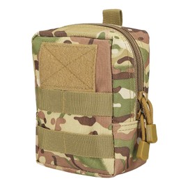 PATIKIL 15x11x6cm Dump Pouch, Folding Dump Waist Bag Roll-Up Drawstring Utility Tool Storage Pack Backpack Accessories Shooting Climbing Outdoor Sports Bag, Camouflage