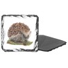 Decorative Slate Coaster with Hedgehog Design, 9 cm Square, British Wildlife Collection