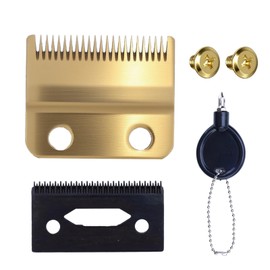 Professional 2-Hole Stagger Tooth Replacement Blade Set Gold, Compatible with Wahl 5 Star Cordless Magic Clip Hair Clipper
