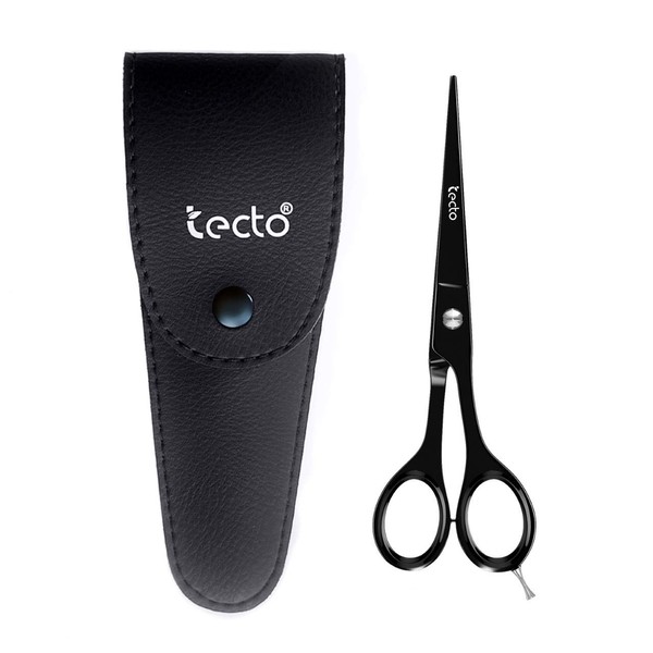 TECTO Hair Cutting Scissors 6.6 inches - Professional Stainless Steel Barber Scissors, Extra Sharp Hair Cutting Shears, Premium hair scissors For Men, Women, Kids & Adults with Free Leather Case