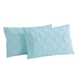 Vaulia Lightweight Soft Microfiber Pintuck Pillow Shams, Well Crafted Pinch Pleat, Standard Size (20x26) Light Blue 2-Pack