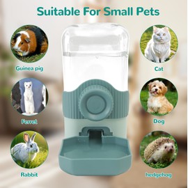 Chebet Rabbit Water Bottle, 800ml/28oz Hanging Automatic Water Dispenser for Cage, Ferret Bunny Guinea Pig Water Bowl,Suitable for Small Animal (Blue, 800 ml/28 oz)
