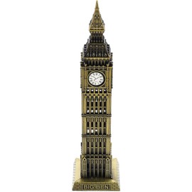 Sewroro Building Figurines England Big Ben Statue London Big Ben Real Clock Tower Statue Metal Big Ben Collectible Figurine London Landmark Desktop Decoration (Bronze) Big Ben Landmarks Figurine