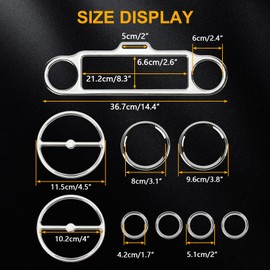 PSLER Motorcycle Stereo Accent Speedometer Speaker Trim Ring Set Chrome Plastic Aluminum Compatible with Touring Street Road Glide 1997-2013