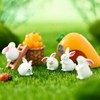 Exasinine Mini Rabbit Easter Bunny Miniature Figure Animal Model Fairy