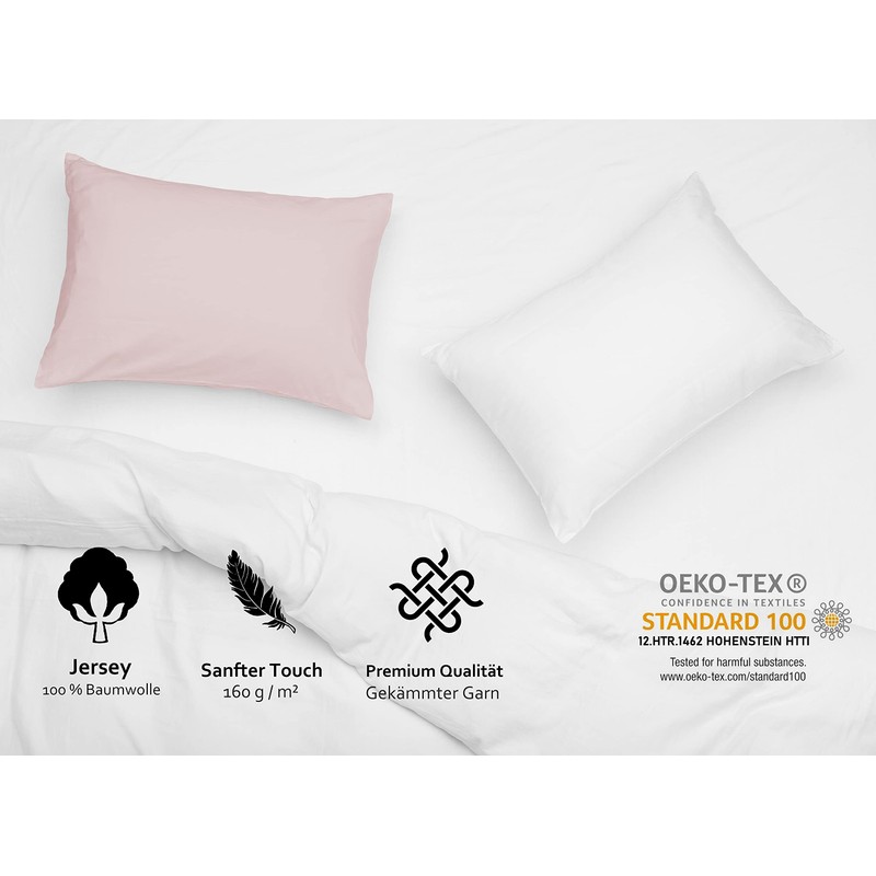 BEAUTEX Set of 2 Cushion Covers, Combed Cotton, Premium Jersey