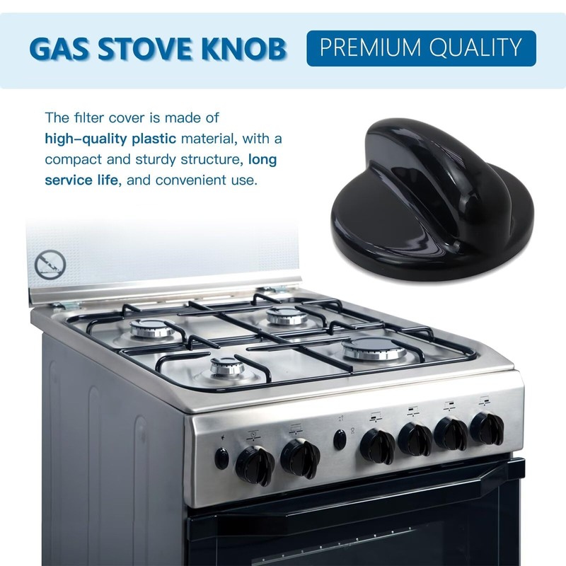 Gxcdizx 4-Pack WB03T10236 Burner Control Knob, Gas Range Knobs Black