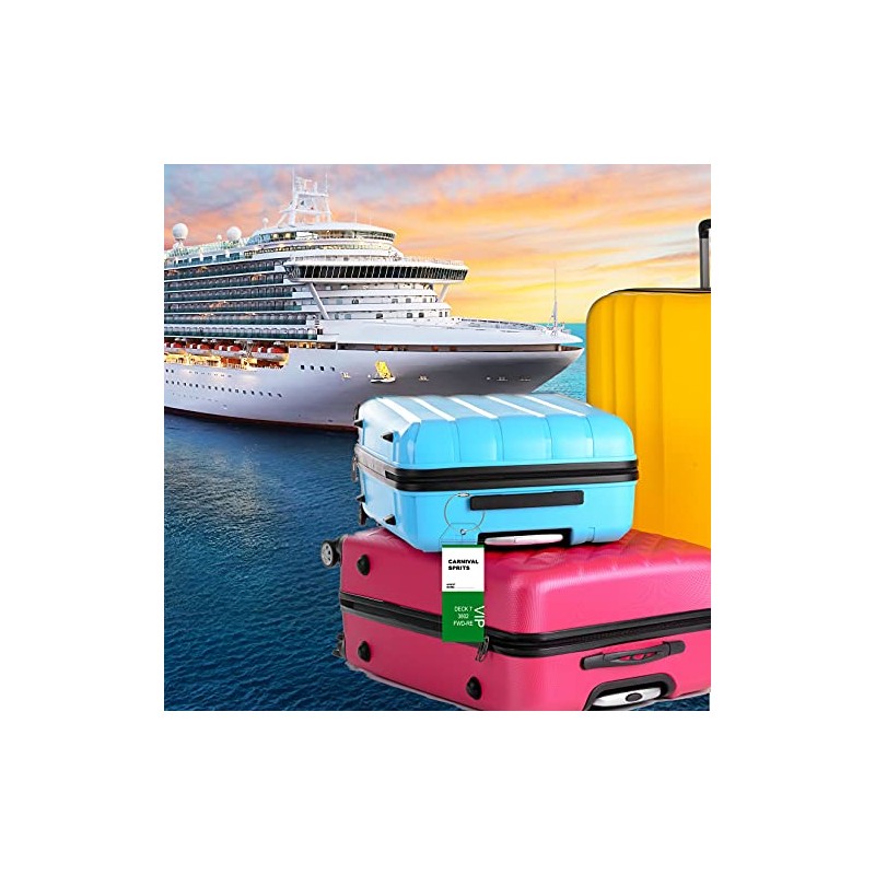 4 Pack Cruise Luggage Tag Holder Clear E-Tag Zip Seal