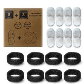 Cat Water Fountain Filters, APAUK 8 Pack Replacement Filters & Sponges,Only Applicable to APFSS-3201