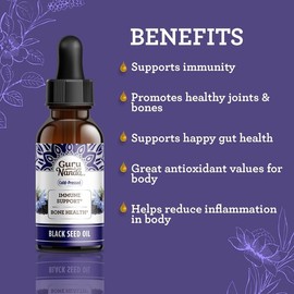Gurunanda Cold Pressed Black Seed Oil with Vitamin D3, K2, & E