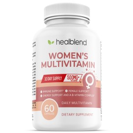 Women's Multivitamin with Biotin (Without Iron) - 20 Essential Vitamins and Minerals, Supports General Health, Energy & Immunity - 60 Capsules