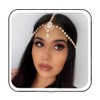 Brishow Crystal Head Chain Jewelry Gold Rhinestone Headpiece Boho Bridal