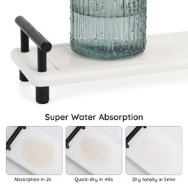 Segbeauty Instant Dry Sink Organiser, Bathroom Tray, Instant Dry Diatomaceous Earth Sink Caddy, Kitchen Sink Organiser, Quick-Drying Drying Mat for Placing Toothbrushes