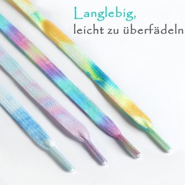 Stepace 2 Pairs Dyeing Shoelaces 8 mm Width Premium Replacement Colourful Flat Shoe Laces for Trainers, Sports Shoes, Casual Shoes, sky blue