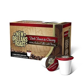 New Orleans Roast Dark Roast & Chicory Single Serve Cup 12ct - Authentic Taste of History - Caffeine Free Chicory Adds Depth to the Coffee - Nutty and Woody Notes of Flavor - Bold Dark Roast Coffee
