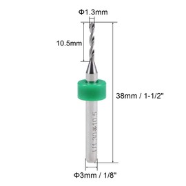 uxcell PCB Drill Bits 1.3mm Tungsten Carbide Rotary Tool Jewelry CNC Engraving Print Circuit Board Micro Drill Bits 1/8 Inch Shank 10 Pcs