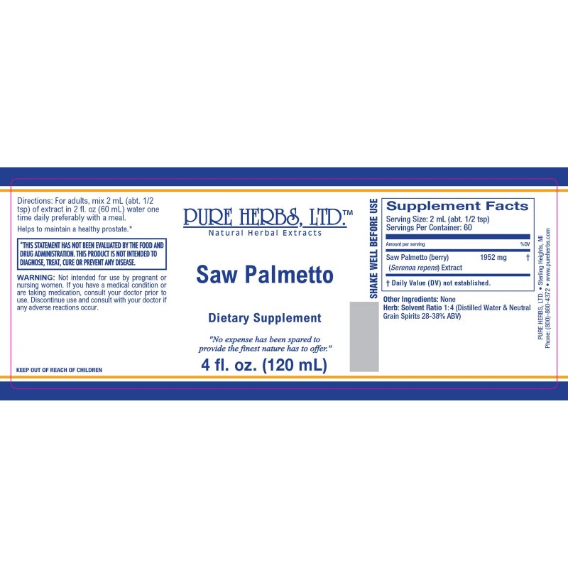 Pure Herbs: Saw Palmetto - 4 oz.