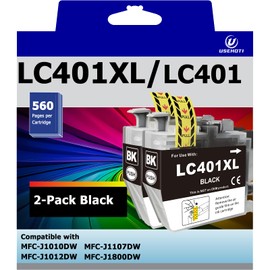 USEHOTI LC401XL Black Ink Cartridges Compatible with Brother LC401, 2-Pack