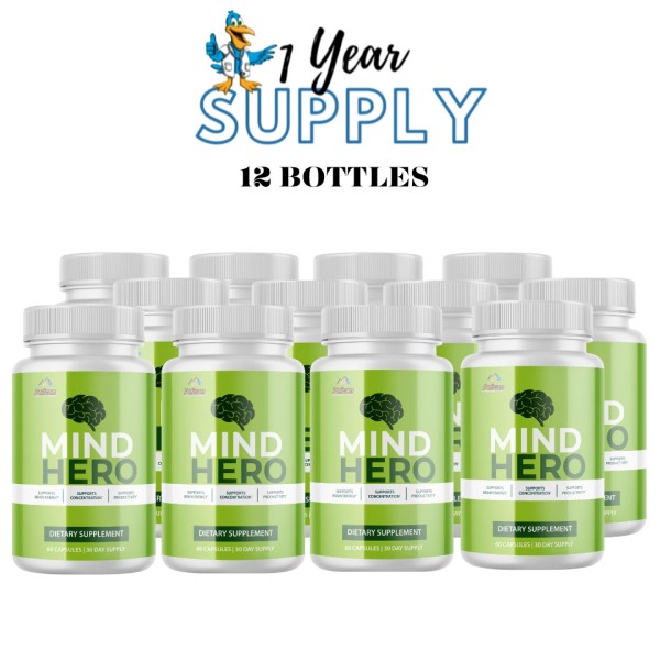 Pelican Vitamins MIND HERO- Brain Support- 12 Bottles- 720 Capsules