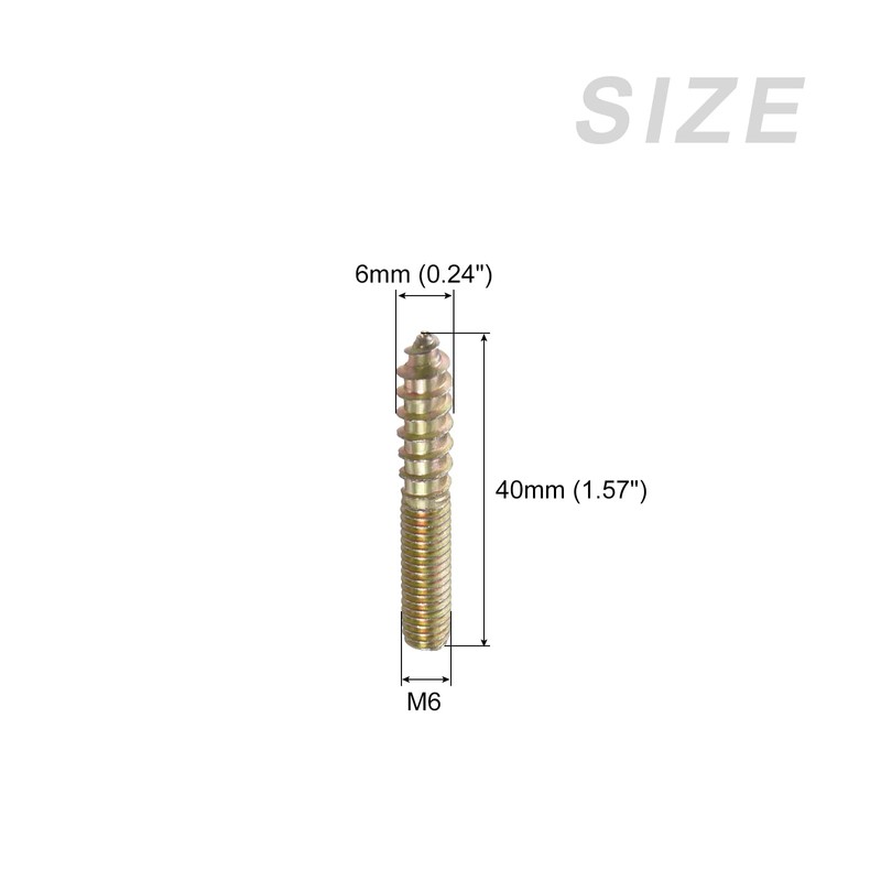 METALLIXITY 20pcs Double Head Screws (M6x40mm) Hanger Bolts Carbon Steel