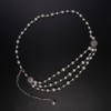 Jumwrit Bohemian Pearl Waist Chain With Silver Coin - Multilayer