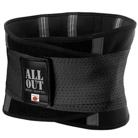 [ALL OUT POWER GRIP PRO] ALLOUT Waist Shaper Shaping Belt for Men and Women Unisex, Black