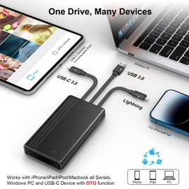 ySky ySky 2TB External Hard Drive for iPhone & iPad,MacBook,Windows Computer,USB C Android Phones:Photo Stick USB Flash Drive to Backup Photo| Video | Music| File(MFi Certified)
