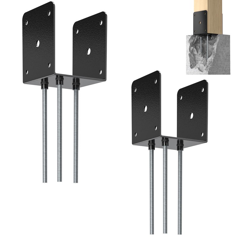 FMhotu 4x4 Concrete Post Base(2 PCS), Deck Post Base Holder
