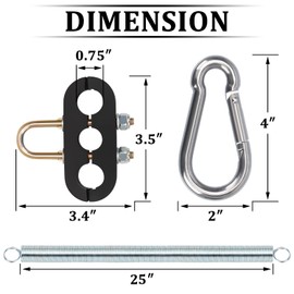 25" Single Tender Spring Kit, 3 in 1 ABS Air Line Hose Tracker Tender Kit Heavy Duty with 3 Hose Holders for Semi Truck Trailer Tractor