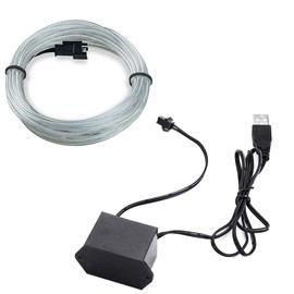 EL Wire, CTRICALVER USB Flexible Neon Light Electroluminescent Wire Car Party Wedding Decoration 5M/16FT (Ice Blue)