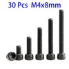 30 Pcs M4-0.7 x 8mm Hex Socket Head Cap Screws,