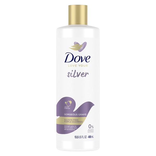 Dove Gorgeous Grays Shampoo lightweight system for hair volume &