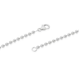 NKlaus 925 Sterling Silver Ball Chain for Pendant Silver Chain 2 mm Wide, Sterling Silver, No Gemstone