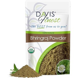 Davis Finest Bhringraj Powder 250g, 100% Pure Natural Ayurvedic Hair Mask Prevents Hair Loss, Hair Fall, Split Ends, Damaged Thinning Hair, Promotes Hair Growth, Beautiful Shine Hair