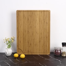 dainslef 24 x 18 Extra Large Cutting Board for Kitchen, Bamboo Wood Butcher Block for Stove Top, Over the Sink Chopping Board Charcuteries Serving Tray with Juice Groove and Handle