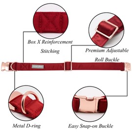 Lionet Paws Bowtie Dog Collar - Comfortable Silk Christmas Dog Collar with Detachable Bow Tie for Medium Dogs Wedding, Neck 34-55cm