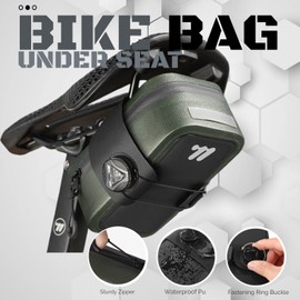 UNIQOCK Waterproof Bike Seat Bag: Small Bike Tail Bag Bicycle Under Seat Bag, 0.5L Lightweight Bicycle Cuboid Storage Bag Cycling Accessories Pouch for Road Mountain Cycling