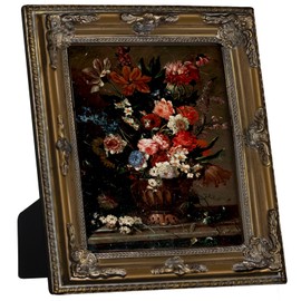 FJXMFRAME 8x10 Gold Vintage Picture Frame Ornate Baroque Gothic Victorian Frames with Mat for 5x7 or 8 x 10 Photos, Tabletop or Wall Display, Antique Home Decor Accent