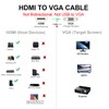 HDMI to VGA Cable Adapter, Gold-Plated, 6 Feet Male to