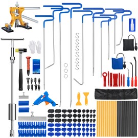 Paintless Dent Repair Rods, 139Pcs Dent Puller Kit with Dent Rods & 2-In-1 Slide Hammer for Powerfully Repair 98% Size of Car Dents, Dent Removal Rods for Hail Damage Auto Dent, Creases Repair