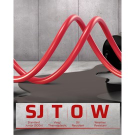 DEWENWILS Retractable Extension Cord Reel, 40 FT Heavy Duty Power Cord, 12/3C SJTOW Retractable Cord Reel, Lighted Triple Tap Outlets, 15A Circuit Breaker, Wall/Ceiling Mount, UL Listed, Red