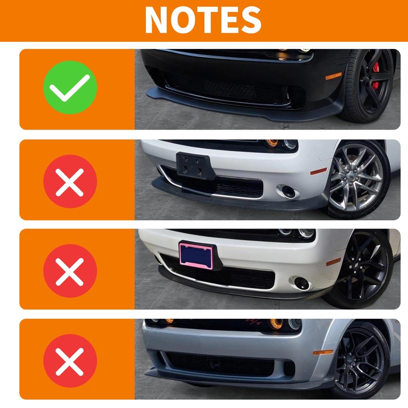 PDKLIN for Challenger Front Bumper Lip Splitter Protector Cover Trim