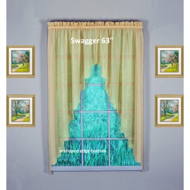 Today's Curtain Emelia Original Voile Swagger Pair 63", Gold, 90" W x 63" L