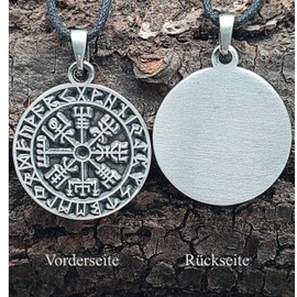 Kiss of Leather Viking Compass Pendant Pewter No. 99, Tin, Pewter, No Gemstone