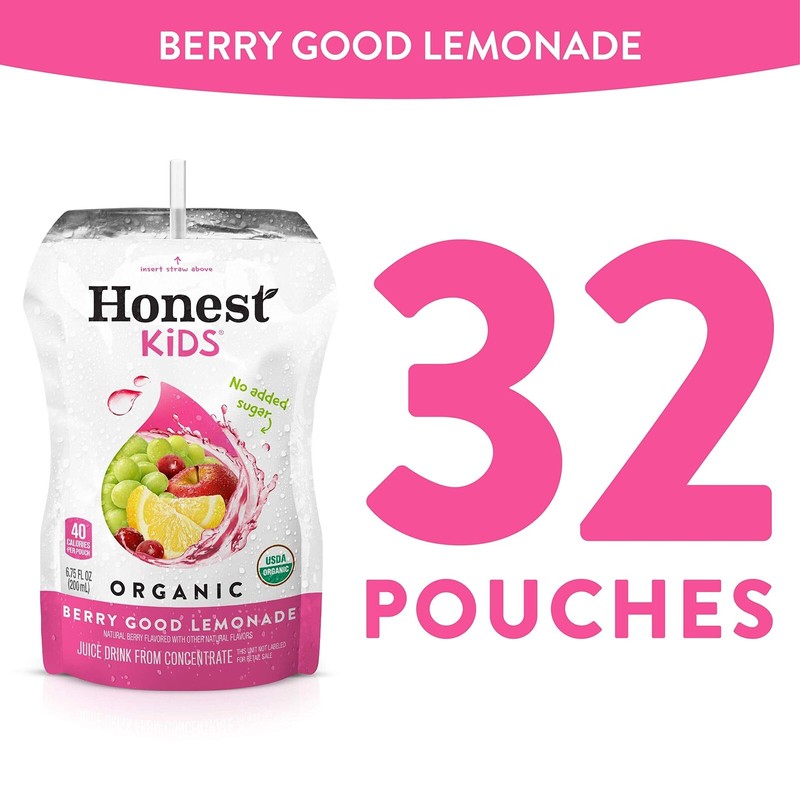 Honest Kids Juice Drink Pouches 32 Pack Gluten Free 6.75