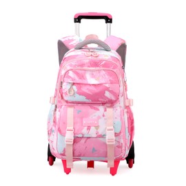 NIWEIYA Kids Rolling Backpack for Girls School Backpack with Wheels for Boys Wheeled Bookbag Trolley Bag for Primary Student