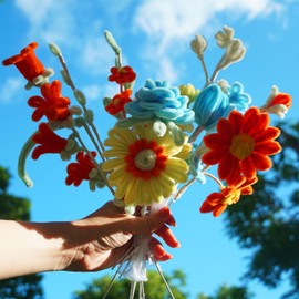 Pipe Cleaner Flower Bouquet DIY Kit - 350+ pcs Chenille Stems, 6 Colors Craft Floral Bouquet for Wedding Bridesmaid Christmas Decor Graduation Birthday Gift Making w/Video